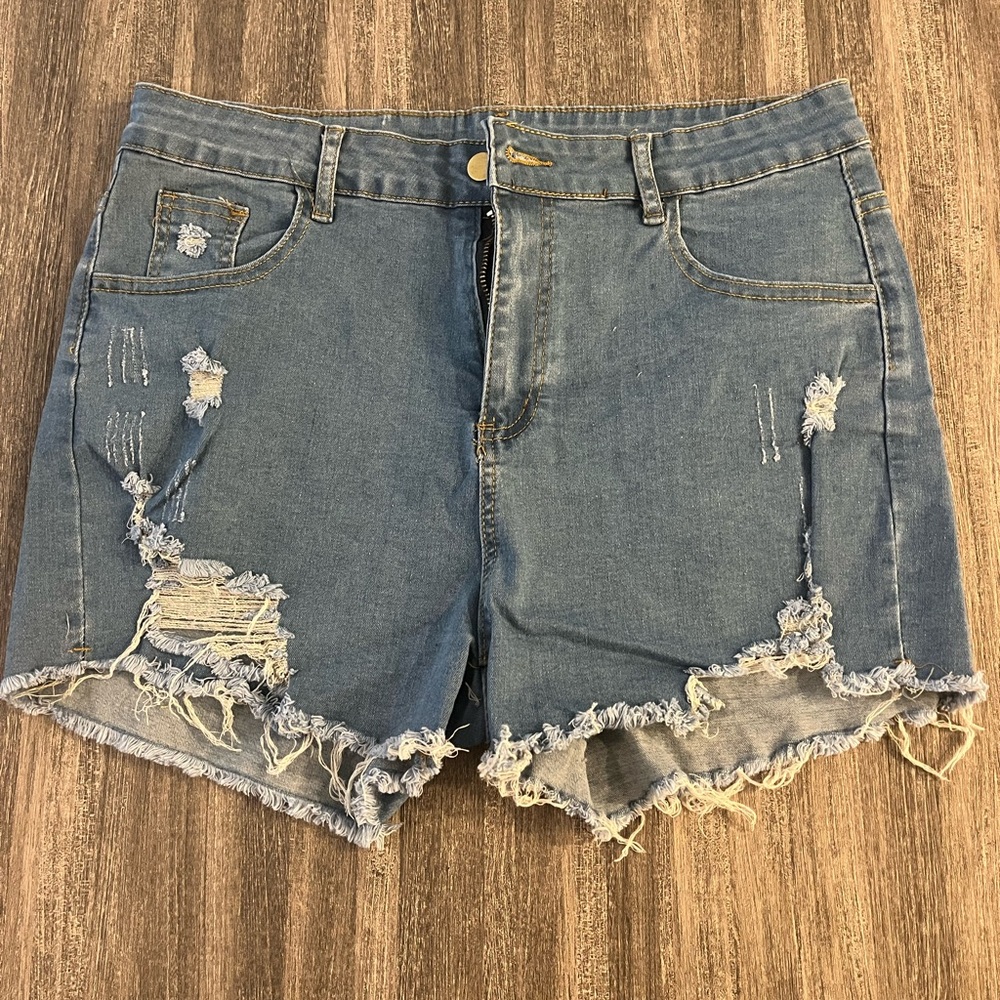 Distressed Denim Women Shorts